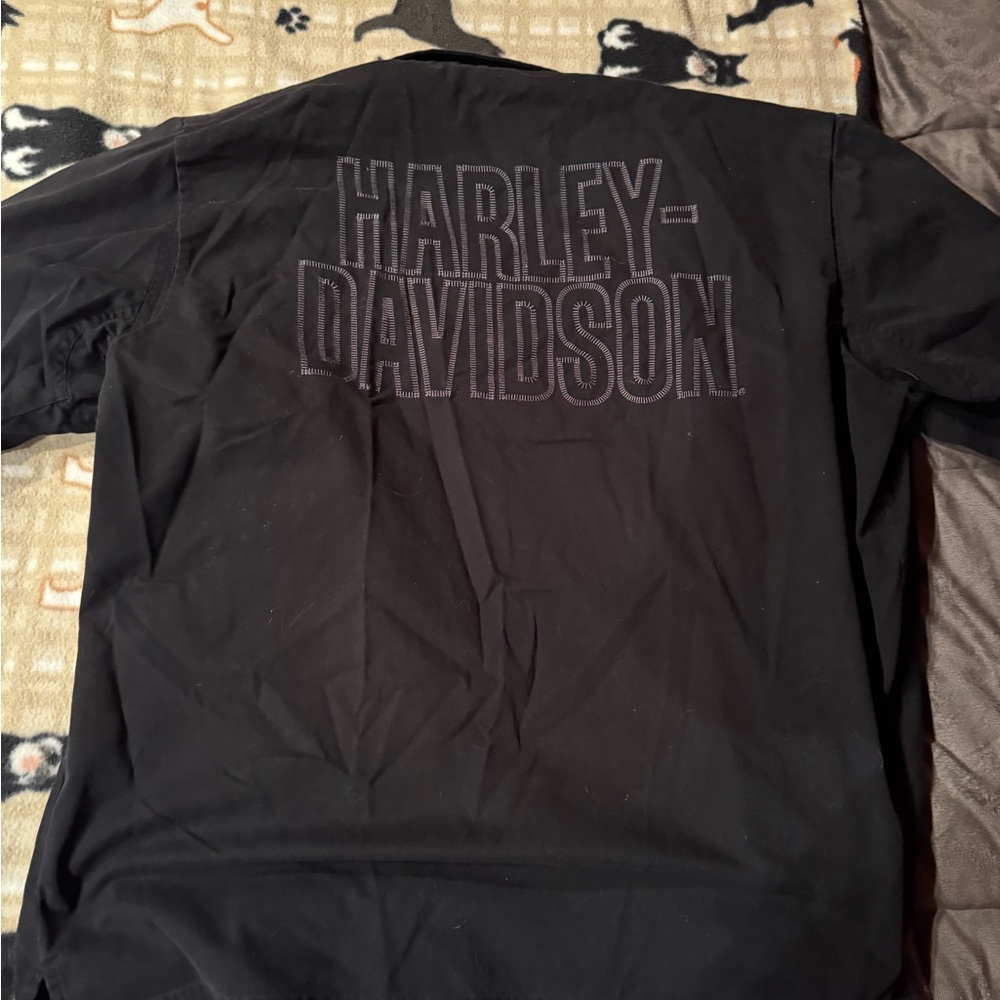 Harley Davidson Mechanic style button t-shirt XL